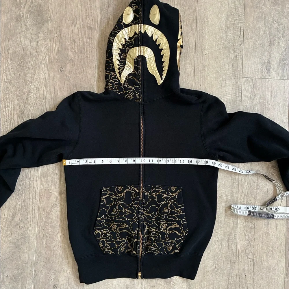 Bape 23rd Anniversary Gold Shark zip up hoodie in Black. - Picture 6 of 8